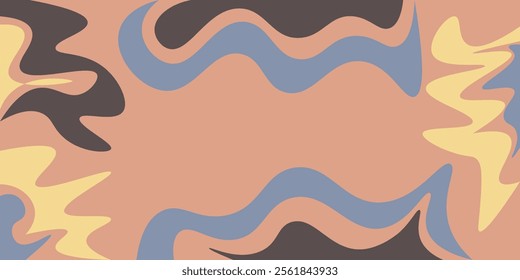 Graphic design with asymmetric abstract waves that are energetic and elegant