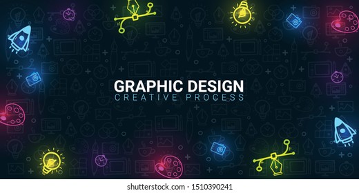 Graphic Design. Background with doodle design elements