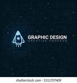 Graphic Design. Background with doodle design elements