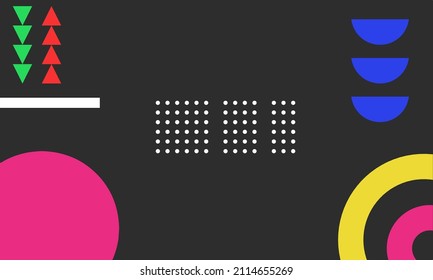 Graphic Design Background Geometric rectangle memphis style cover. cool light color. Abstract shapes composition Vector,