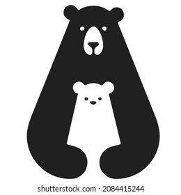 Diseño gráfico del logotipo de diseño de oso