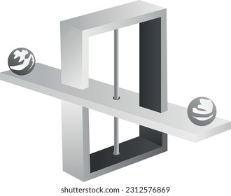 The graphic design in black and white with illustration of balance