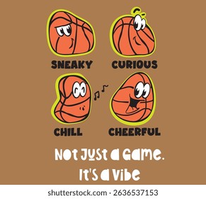 graphic design for boys' t shirt .illustration of cute basketball balls