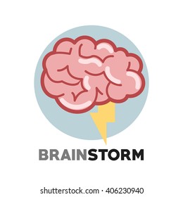 Graphic design of Brainstorm, vector illustration
