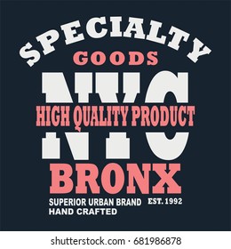 graphic design BRONX for shirt and print