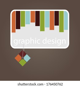 Graphic design - business card with colored strips