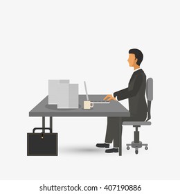 Graphic design of business person , editable vector