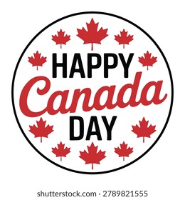 Graphic design celebrating Canada Day with maple leaves