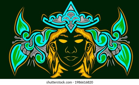 Graphic design, character with abstract pattern