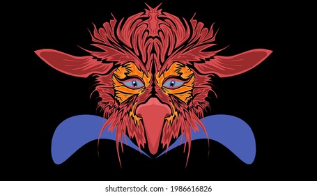 Graphic design, character with abstract pattern