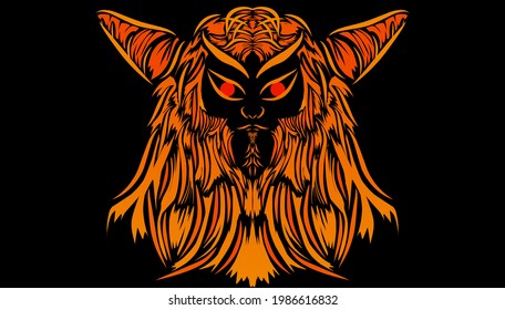 Graphic design, character with abstract pattern