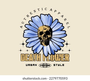 Skulpturenblume mit Effekt-Grunge-Stil für Streetwear und T-Shirts im urbanen Stil, Hoodies usw.