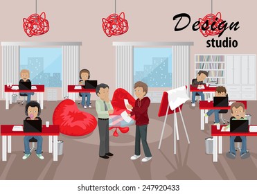 Graphic Design Classroom - Vector Illustration, Graphic Design Editable For Your Design  