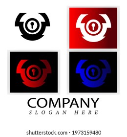 graphic design.set color letter W padlock logo .eps 10