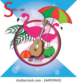 Graphic design of colorful summer - Vector.