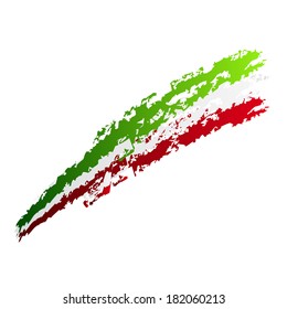 Grafikdesign mit den Farben der italienischen Flagge