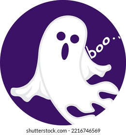 graphic design of a combination of ghosts and purple circles. can be used during Halloween events.	

