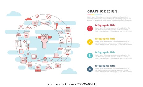 graphic design concept for infographic template banner with four point list information