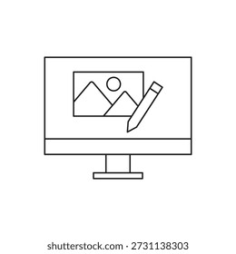 Graphic design concept with screen and photo