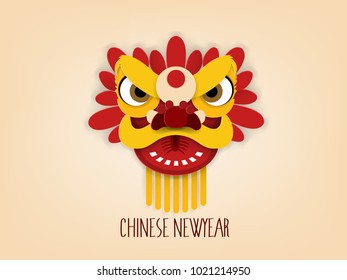 graphic design concept vector of chinese new year, lion dance chinese new year