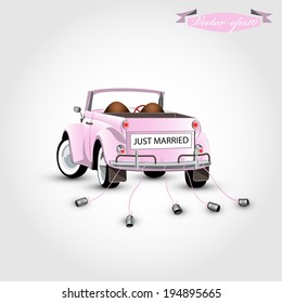 graphic design concept vector of just married