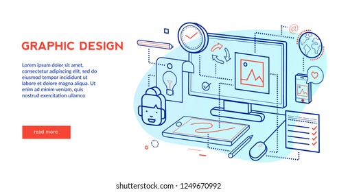 Graphic Design Concept for web page, banner, presentation. Vector illustration