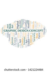 Graphic Design Concept word cloud. Wordcloud made with text only.