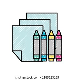 graphic design crayons and sheet tools