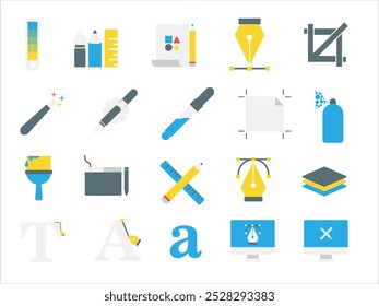 Graphic Design And Creative Agency Flat Icons