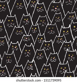 Graphic Design Cute Cat Pattern Vector Background