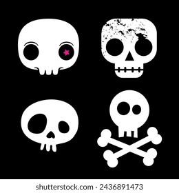 GRAPHIC DESIGN CUTE FOUR SKULL