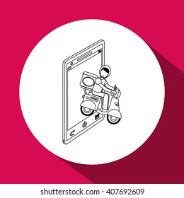 Graphic design of delivery, editable vector