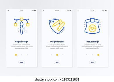 Graphic design, Designers tools, Product design Vertical Cards with strong metaphors. Template for website design.