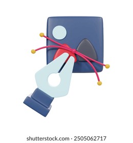 Graphic design development concept 3d icon render.