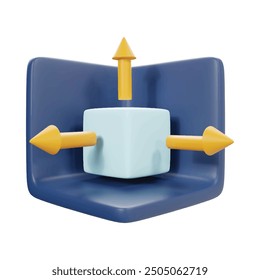 Graphic design development concept 3d icon render.