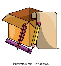 Graphic design digital software tools and symbols for creative process, art and ideas. illustration editable image