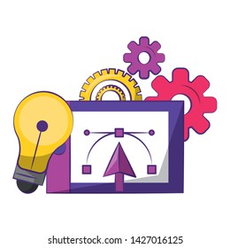 Graphic design digital software tools and symbols for creative process, art and ideas. illustration editable image