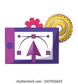 Graphic design digital software tools and symbols for creative process, art and ideas. illustration editable image