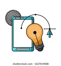 Graphic design digital software tools and symbols for creative process, art and ideas. illustration editable image