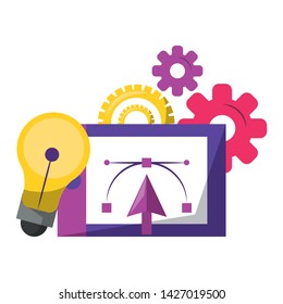 Graphic design digital software tools and symbols for creative process, art and ideas. illustration editable image