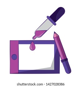 Graphic design digital software tools and symbols for creative process, art and ideas. illustration editable image