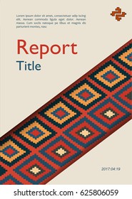 Graphic design document template for business visual identity- colorful tribal pattern