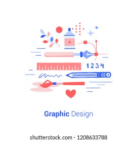 Graphic design. Doodle flat design icon vector illustration concept. 