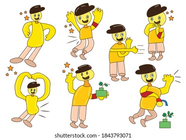 graphic design of doodle kids illustration
