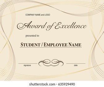 graphic design editable for your design, award of excellence certification. Vector Illustration. 