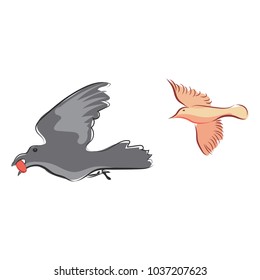 graphic design editable for your design, hand drawn bird on white background. vector illustration.