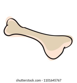 graphic design editable for your design, hand drawn bone isolated on white background. vector illustration.