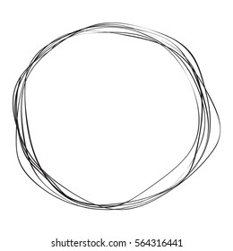 graphic design editable for your design, hand drawn circle in black brushstroke style isolated on white background. vector illustration. 