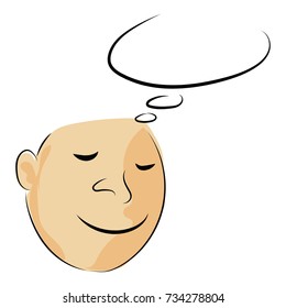 graphic design editable for your design, hand drawn human happy joyful face isolated on white background. Vector Illustration.