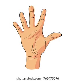 graphic design editable for your design, hand drawn hand isolated on white background. vector illustration.